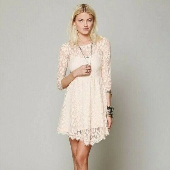 Free People Cream Lace Dress - Picture 1 of 1